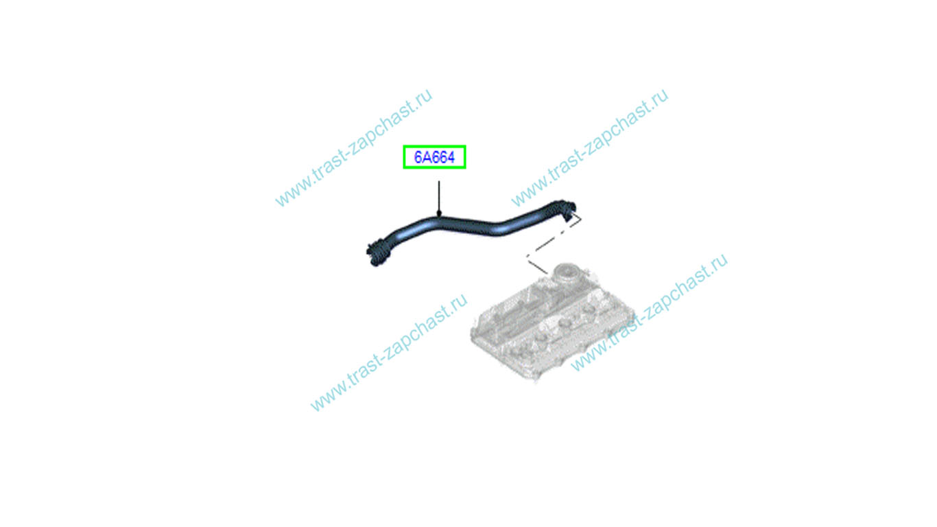 Шланг патрубок  картерных газов (сапун) TR > 06 155 л.с.BK3Q6A886CC/1766815 /1843533 JMC=EUROPE - Миниатюра товара 2