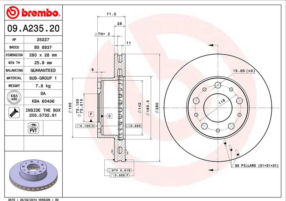 Диск тормозной передний  (вент) Boxer3- 280 мм R15 (толщина 28мм ) BREMBO - Миниатюра товара 2