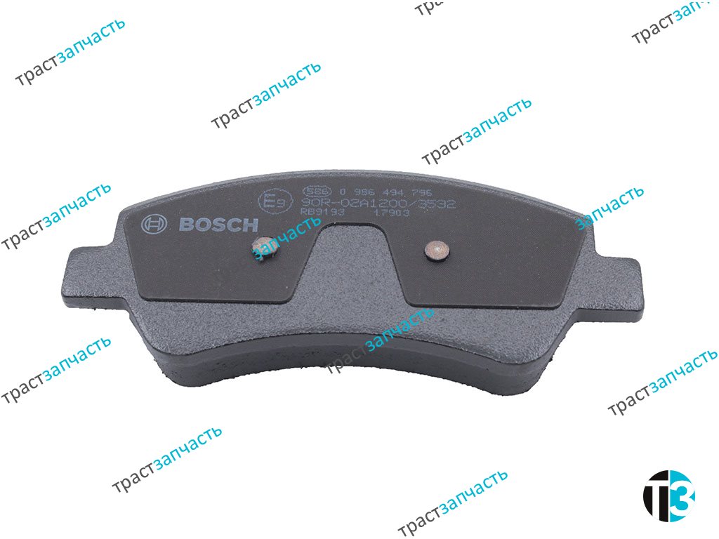 Тормозные колодки задние TR > 14 г (без датчиков износа) BOSCH EUROPE - Миниатюра товара 2