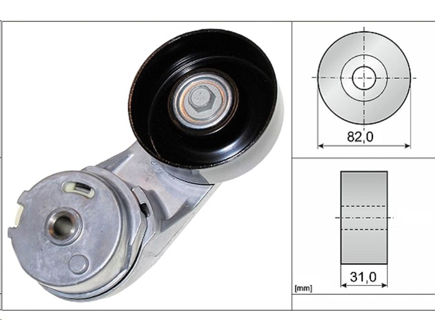 Ролик генератора Opel Astra, Chevrolet Captiva 2.0T-2.4 (натяжной) (c 2010-2017г.) INA - Миниатюра товара 1