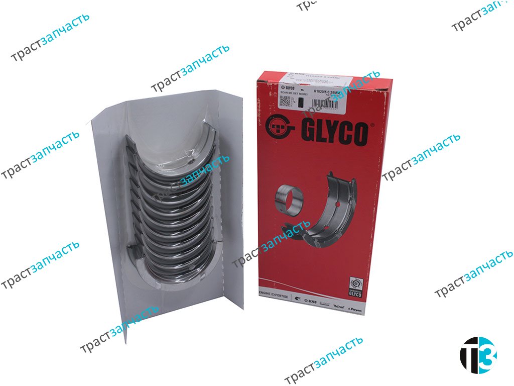 Вкладыши коренные 2.3  0.25  IVECO FIAT ком-т на двигатель евро 3-4 GLYCO - Миниатюра товара 1