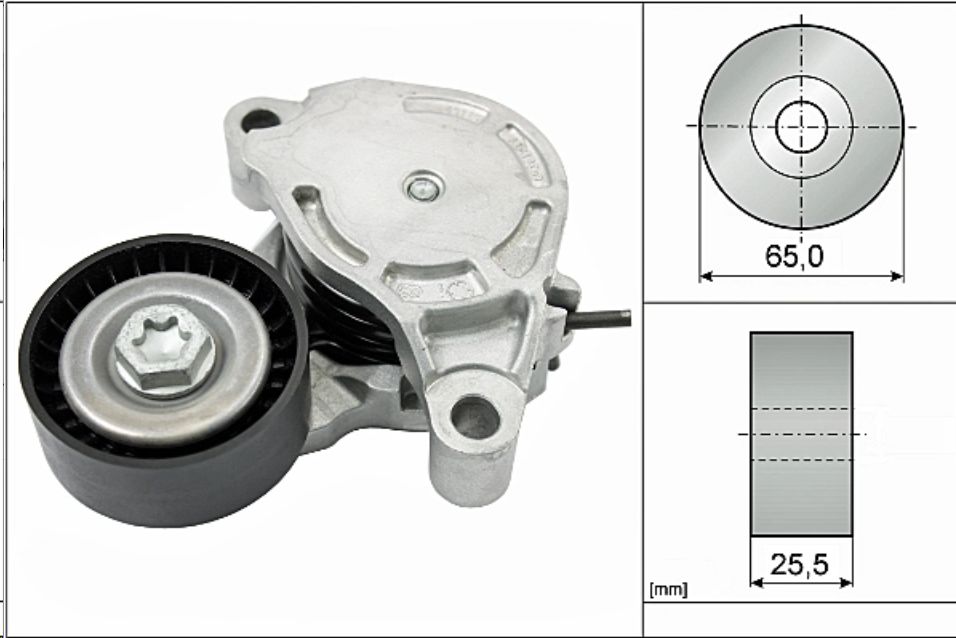 Ролик генератора BMW/MINI mot. B47/B48(A20) (НАТЯЖНОЙ) INA EUROPE - Миниатюра товара 1