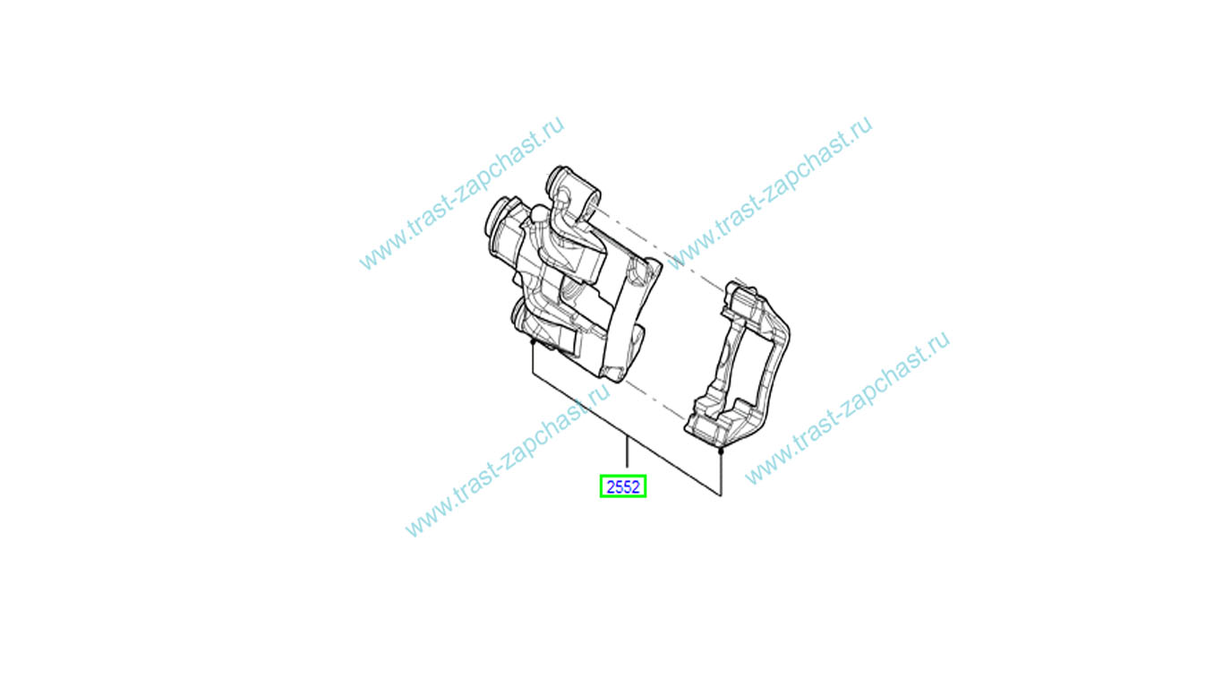 Суппорт задний 140-155 л.с левый Двухскатка TR > 06-12 8C1V2K328BB/ 1551989/1501244 SMP со скобой - Миниатюра товара 2