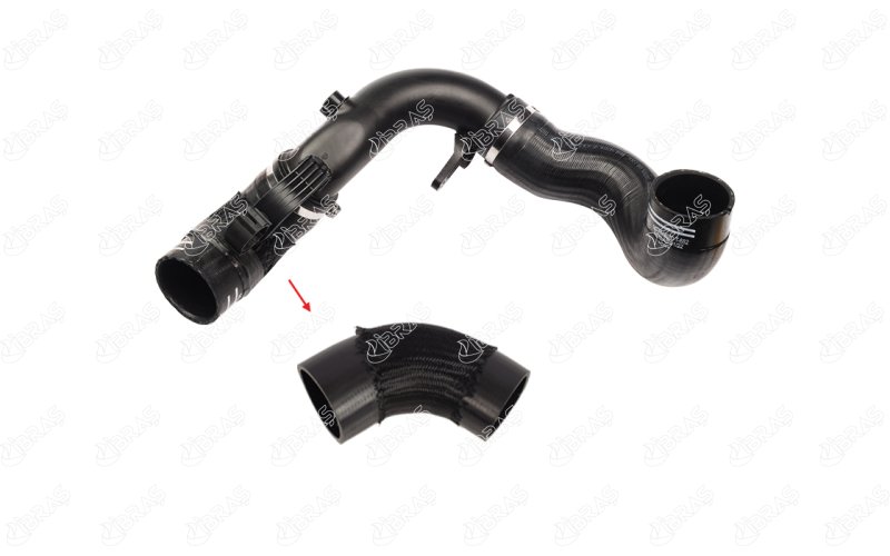 Патрубок турбины правый Peugeot Boxer 2.2 Евро 5 (короткая часть) 1609011780/1606660280 IBRAS - Миниатюра товара 1