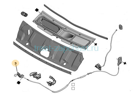 Замок капота PSA 250 ORG PSA - Миниатюра товара 4