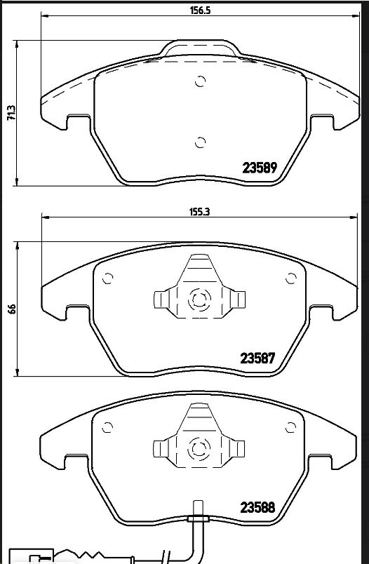 Тормозные колодки передние VAG VW Passat (05-) SKODA Octavia (04-) передние BREMBO - Миниатюра товара 1