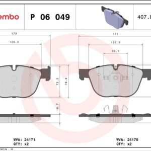 Тормозные колодки передние BMW X5 E70 07-/X6 E71 08-  BREMBO EUROPE