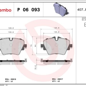Тормозные колодки передние BMW 5/7/X3/X4 (G series) BREMBO EUROPE