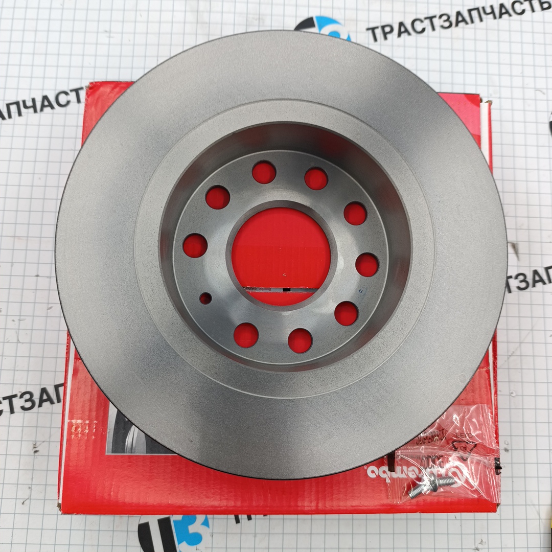 Тормозной диск задний Skoda Octavia II (1Z), III (5E, NL, NR) 04-, VW Golf V (1K), VI (5K) BREMBO - Миниатюра товара 3