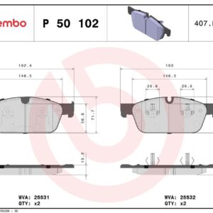 Тормозные колодки передние MERCEDES GL X166/ML W166 BREMBO EUROPE