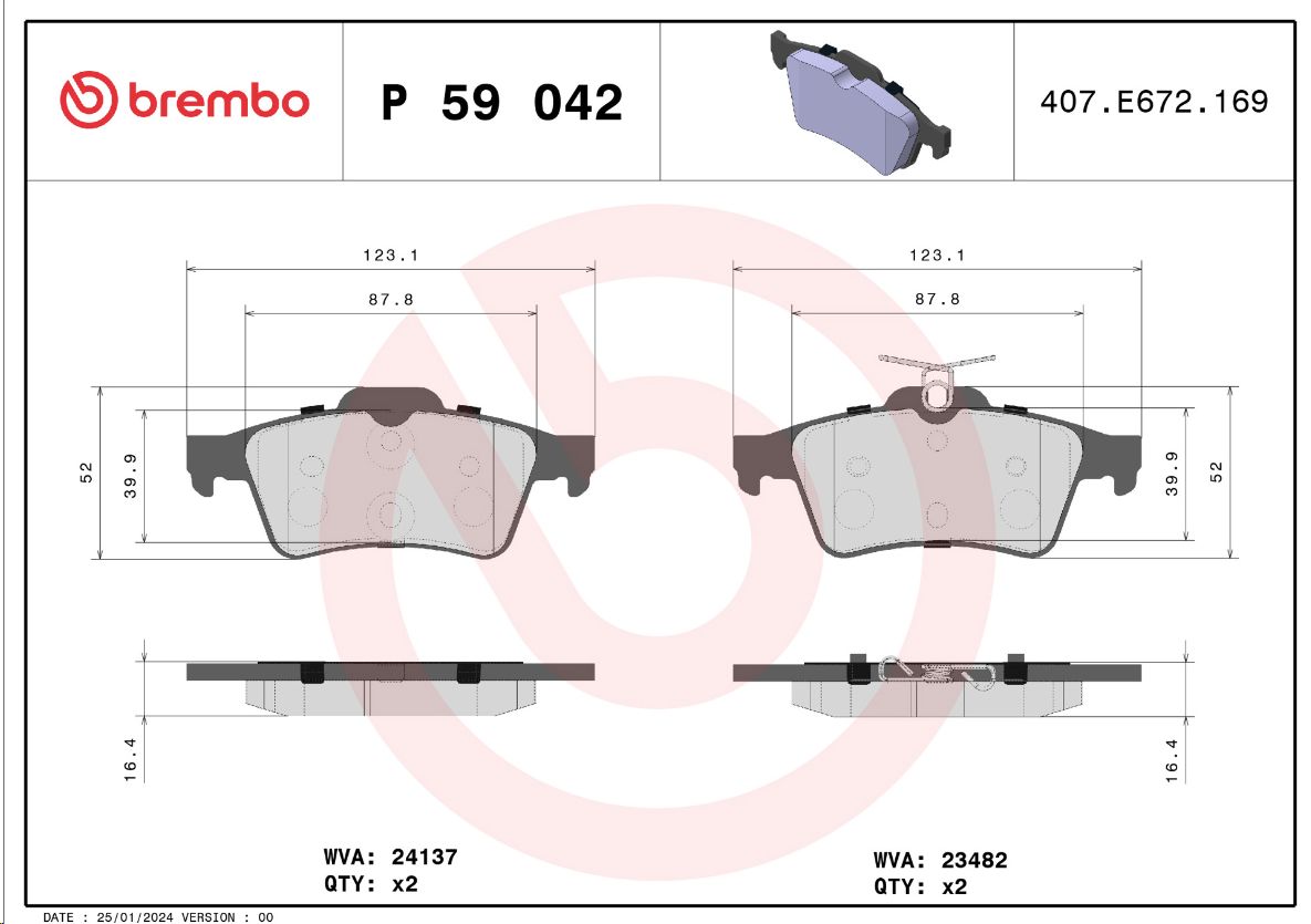 Тормозные колодки задние CITROEN: C5 08- FORD: C-MAX 07-, FOCUS C-MAX 03-07 , FOCUS II 04-, TRANSIT - Миниатюра товара 1