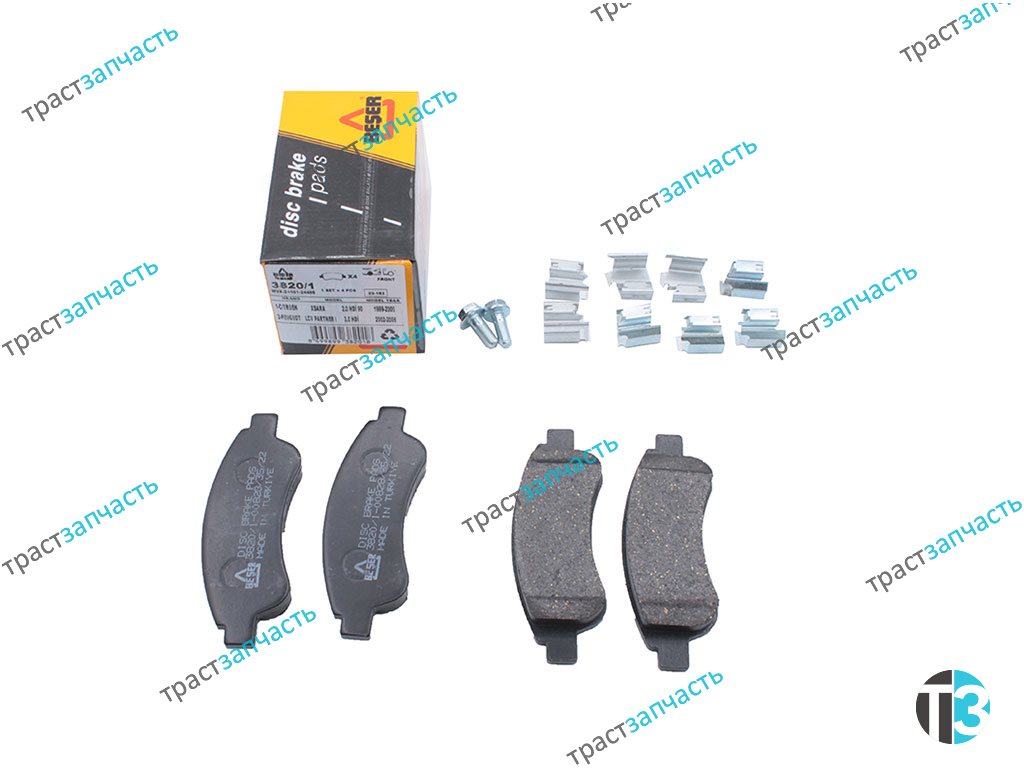 Тормозные колодки задние Boxer3-Ducato3 (250-290 кузов) R15/16 BESER + скобы - Миниатюра товара 1