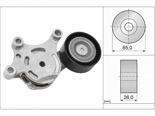 Ролик генератора Peugeot Partner,Citroen Berlingo,Ford Focus,fiesta 1.4-1.6 TDCi/HDI (НАТЯЖНОЙ) INA - Миниатюра товара 1
