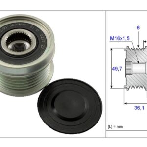 Шкив генератора SsangYong Actyon, kyron,Mercedes Vario 2.0-2.2-2.7 (6PK) INA EUROPE