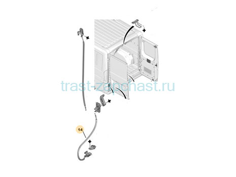 Замок задней расп. двери, левый (верхний)1385562080/1379730080/8719A4 FIAT - Миниатюра товара 3