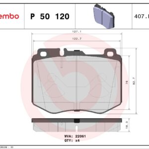 Тормозные колодки передние MB W205/S205 2.0/2.2i/D 14> BREMBO EUROPE