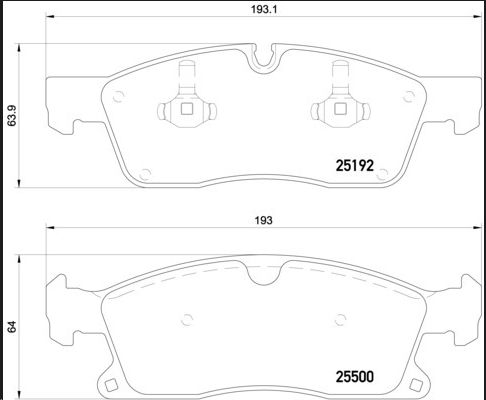 Тормозные колодки передние MB X166/W166/C292 BREMBO EUROPE - Миниатюра товара 1