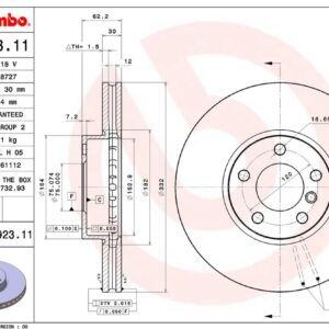 Тормозной диск передний BMW E70/E71/E72/F15/F85/F86 BREMBO EUROPE
