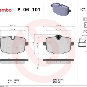Тормозные колодки задние BMW 5 G30/F90/ 7 G11/G12  BREMBO EUROPE