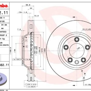 Тормозной диск перед AUDI Q7 07 VW TOUAREG 03> PORSCHE CAYENNE BREMBO EUROPE