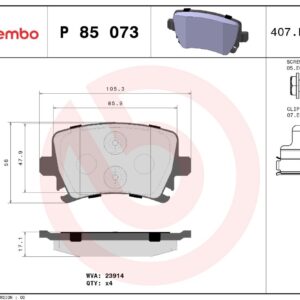 Тормозные колодки передние VAG AUDI A3 -2013 Skoda Octavoia II VW Caddy III BREMBO EUROPE
