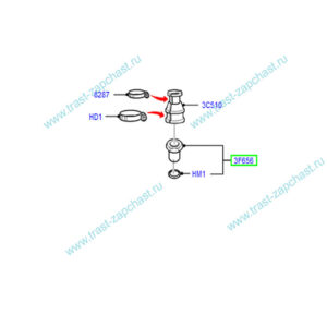 Штуцер шланга ГУРа (короткий) F33C3F656BA/6742740 FORD OTOCAH