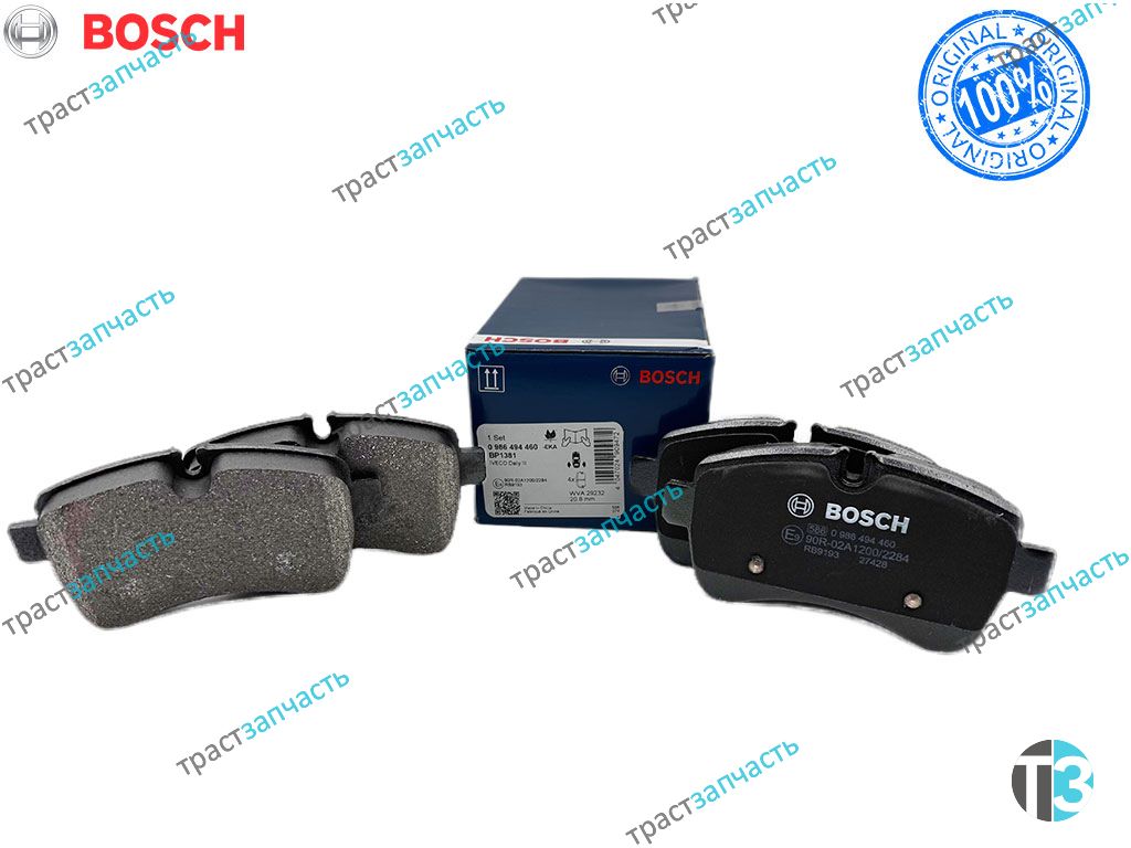 Тормозные колодки задние Iveco Daily 35с15 BOSCH EUROPE - Миниатюра товара 1