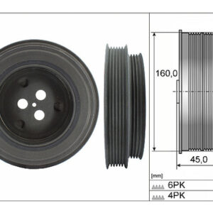 Шкив коленвала БЕЗ демпферный TR > 06 FWD PSA 2,2 PK296B319AA/BU3Q6B319AA/1723700/9677608180 ТЗ