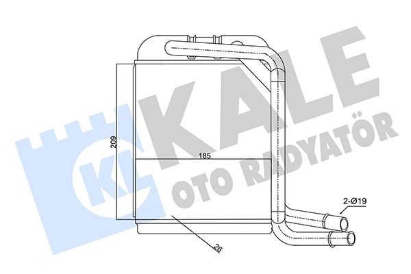 Радиатор печки Volkswagen Transporter 1.9 (-AC) KALE - Миниатюра товара 2