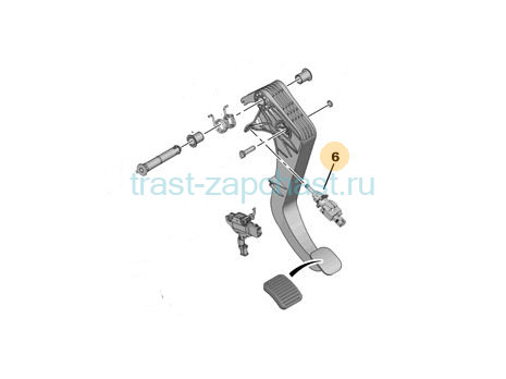 Датчик стоп сигнала  (под педаль тормоза) PSA FIAT 250 Евро4 ORG PSA - Миниатюра товара 1
