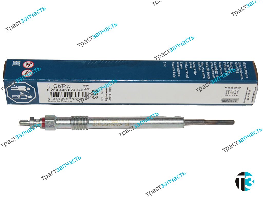 Свеча накаливания Eвро 5 2.2 Ford PSA BK3Q6M090AB/1717631/9675680980 BOSCH EUROPE - Миниатюра товара 1