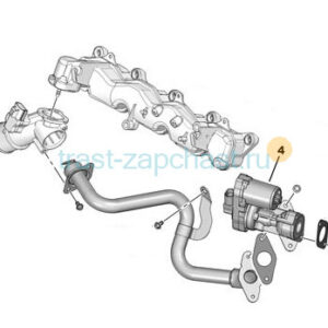 Клапан EGR (Евро 4) без охлаждения TR > 06 2,4/2,2 PSA 8C1Q9D475BA/1480560/9665752480/1618HQ KALE