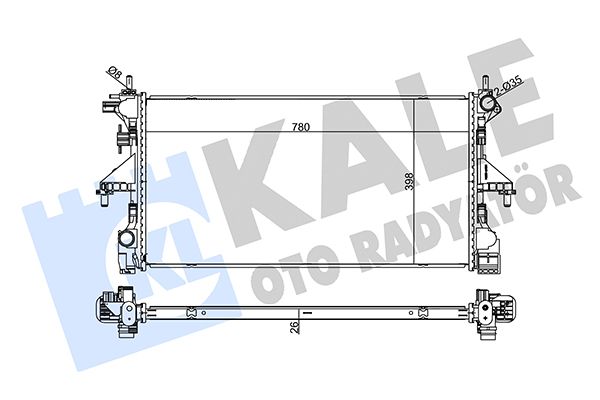Радиатор охлаждения ДВС (Основной) Boxer/Ducato  290 кузов +AC 1382419080/1617117280 KALE - Миниатюра товара 2