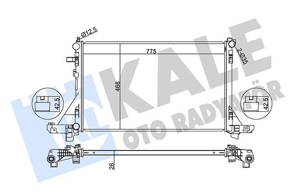 Радиатор охлаждения ДВС (Основной) Renault Master III 2.3 KALE - Миниатюра товара 1
