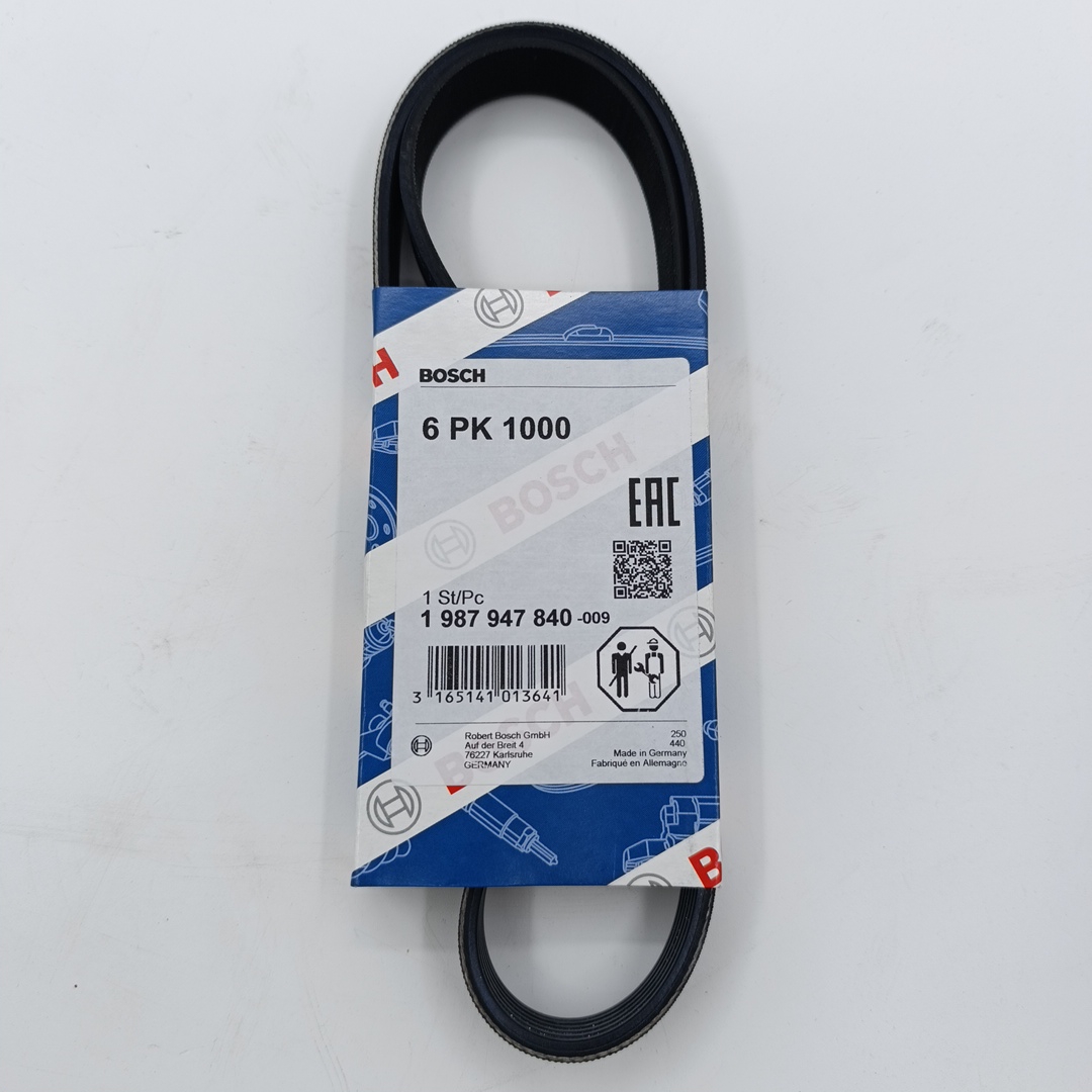 Ремень поликлиновой 6PK1000 MERCEDES T1 208D mot.OM601 ,FORD Escort V-VII 1,4/1,6 +AC BOSCH EUROPE - Миниатюра товара 2