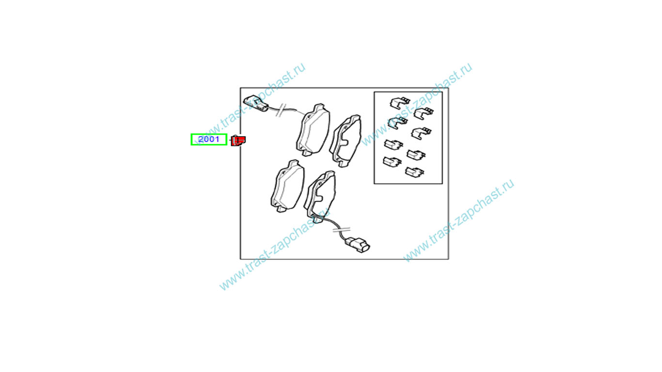 Тормозные колодки передние Форд ТЗ > 06 -12 115-140-155 л.с.9C112K021BA/T206664/1824347 BESER+Датчик - Миниатюра товара 4
