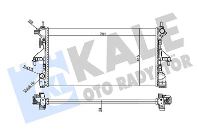 Радиатор охлаждения ДВС (Основной) Boxer/Ducato  290 кузов +AC 1382419080/1617117280 KALE - Миниатюра товара 2