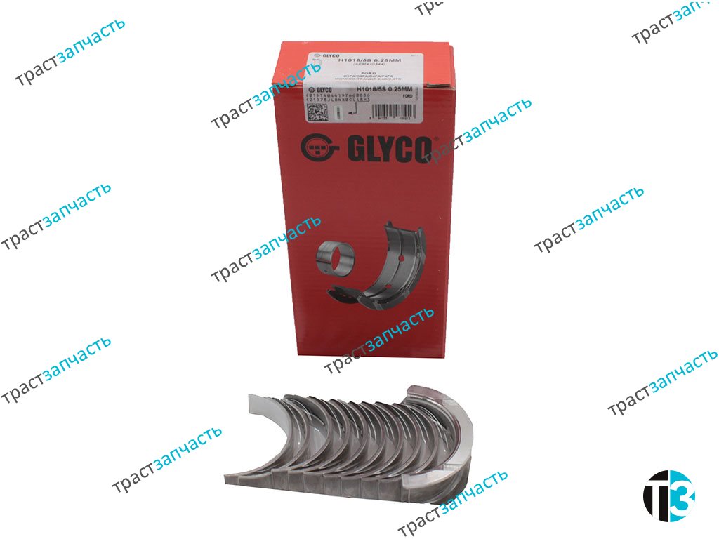 Вкладыши коренные 2.2/2.4 0.25 ком-т (Peugeot Boxer3-Ford Transit) GLYCO - Миниатюра товара 1
