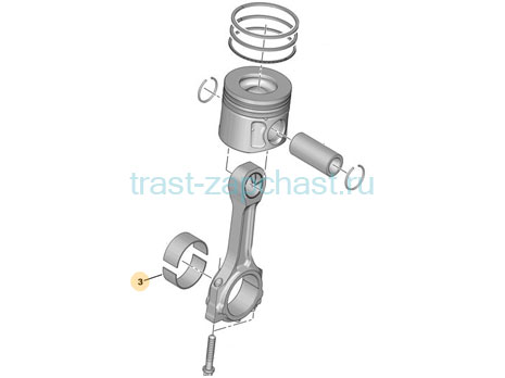 Вкладыши коренные 2.3  0.5  IVECO FIAT ком-т на двигатель евро 3-4 500054806/2996476 GLYCO - Миниатюра товара 2