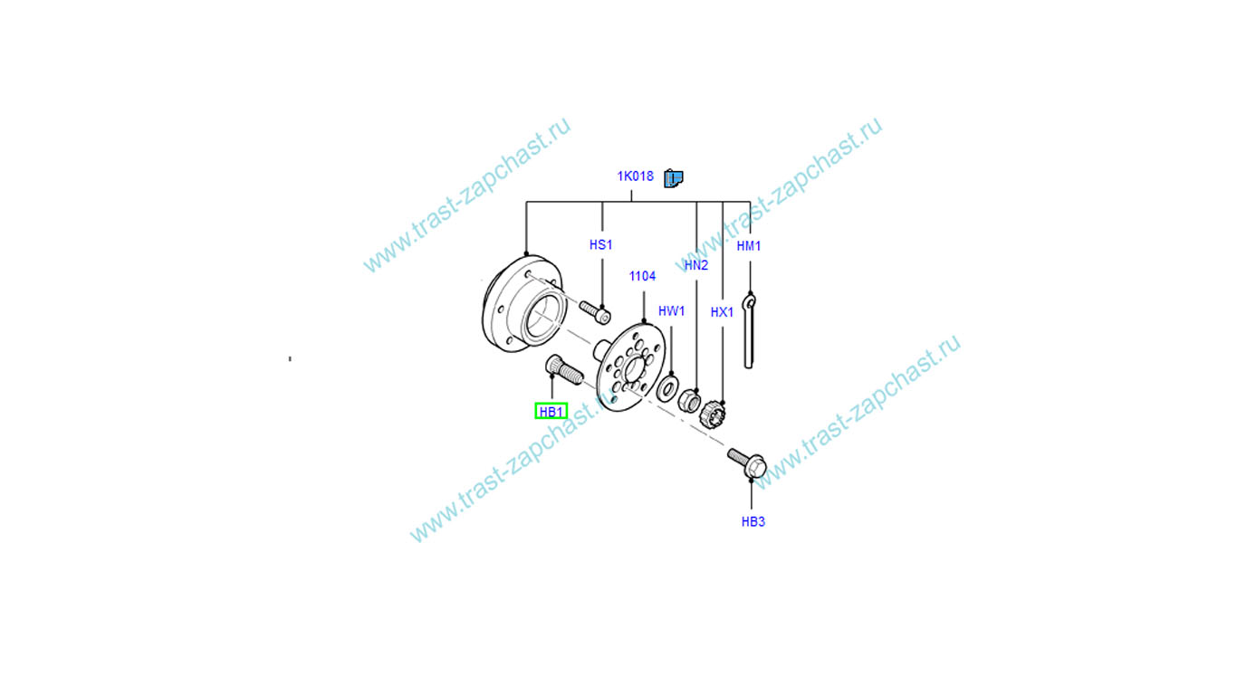 Шпилька колесная передняя TR > 06-14 (M14x39 шаг 2мм) W711019S439/1370439 JMC - Миниатюра товара 2