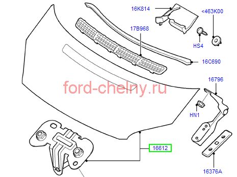 Капот TR > 14 PBK21A16612BA/2446035 ОТОСАН - Миниатюра товара 2