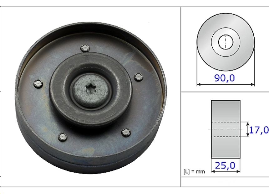 Ролик генератора VAG Audi,Seat,Skoda,Volkswagen (обводной, гладкий) 1.8-2.0 TFSI INA EUROPE - Миниатюра товара 1