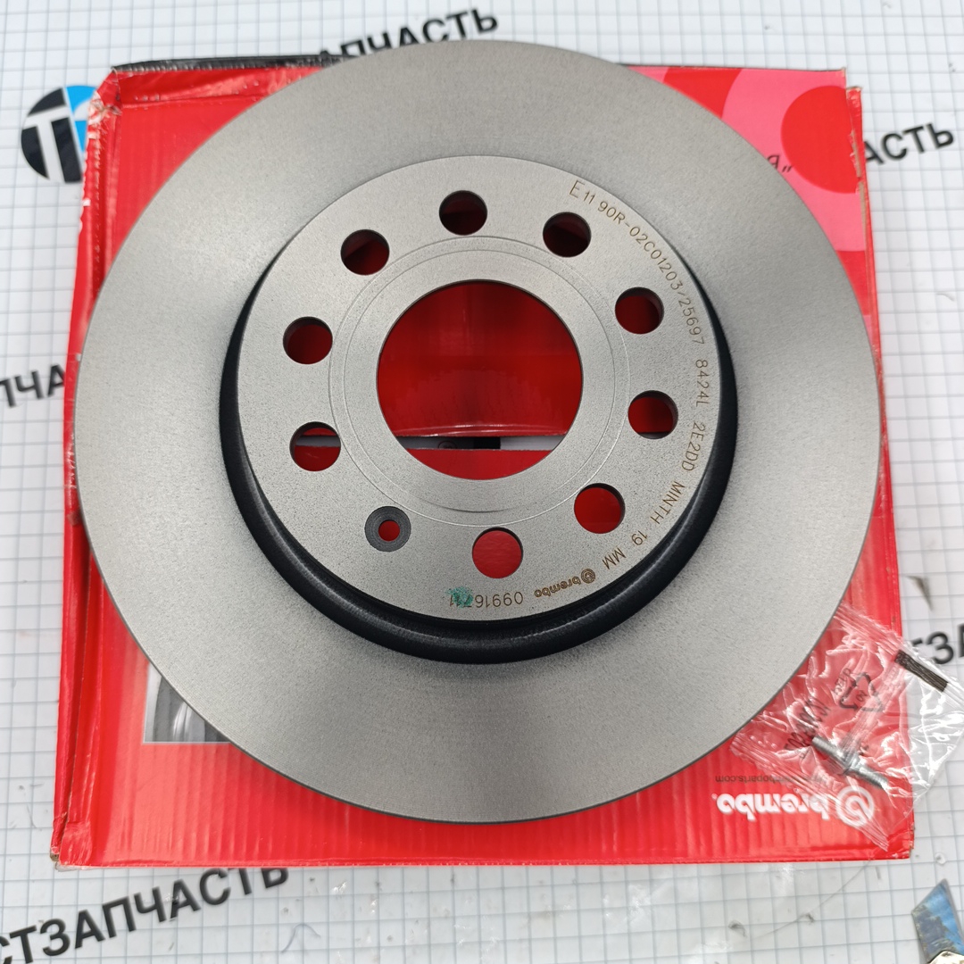 Диск тормозной передний Audi A3, Skoda Octavia, VW Golf 1.4-2.0TDi BREMBO - Миниатюра товара 3
