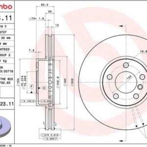 Диск тормозной передний BMW X5 E70/F15/X6 E71/F16 BREMBO