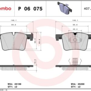 Тормозные колодки передние BMW F-series 1 F20/ 3 F30/ X3 F25 BREMBO