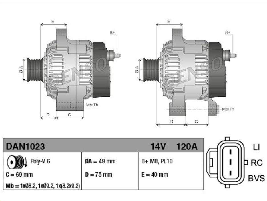 Генератор Ford Focus II 4-12 DENSO EUROPE - Миниатюра товара 1