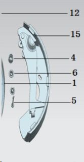 Тормозные колодки задние Sollers SF1 1.5L (барабанные, правая) (ORIGINAL JAC) 3503230V0010XA