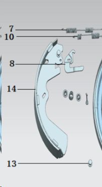 Тормозные колодки задние Sollers SF1 1.5L (барабанные, левая) (ORIGINAL JAC) 3503210V0010XA