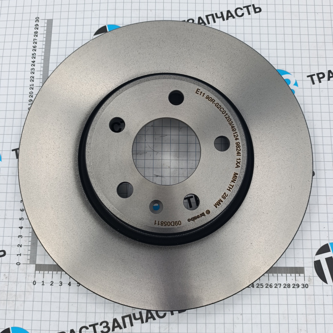 Диск тормозной передний Audi A4 (B9) (D=318mm) BREMBO - Миниатюра товара 3
